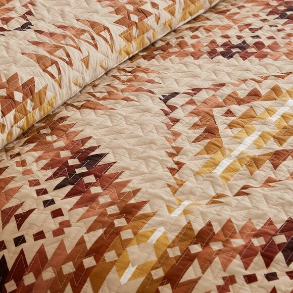 PENDLETON Mission Trails Irish Cream 3 Pc. Full/Queen COVERLET SET - Picture 2 of 5